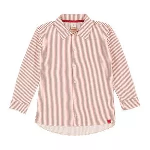 Camisa Polo Listrada Manga Longa<BR>- Laranja<BR>- Marisol