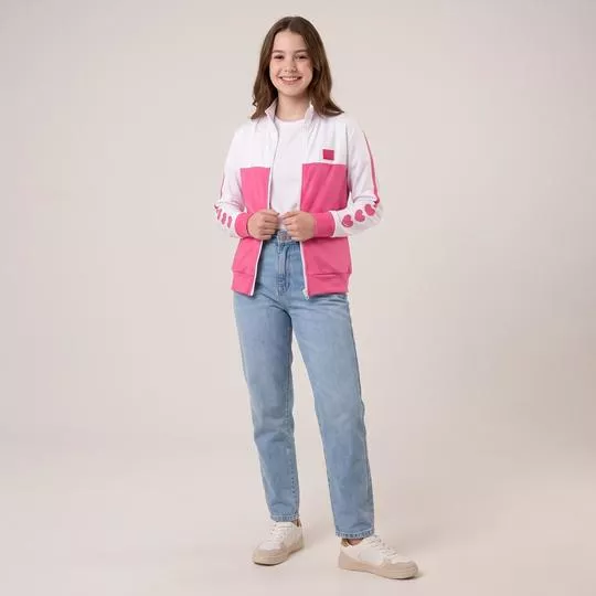 Jaqueta Malha Sport Corações- Branco- Quimby