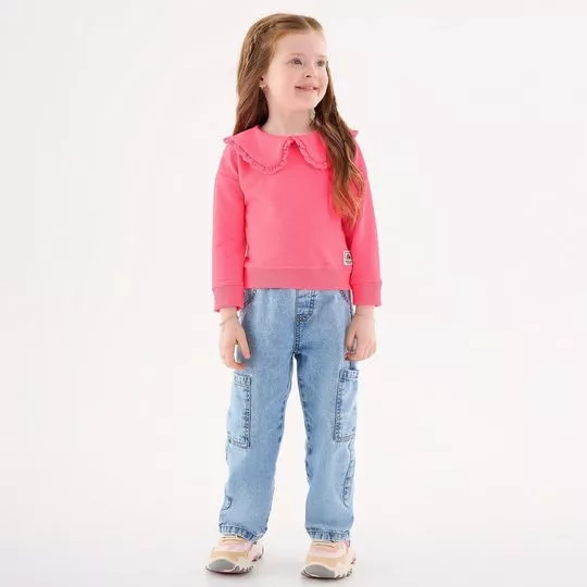 Blusa Em Moletom- Rosa- Up Baby
