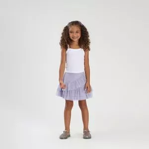 Conjunto Infantil Blusa E Saia <BR>- Lilás<BR>- Bee Fun