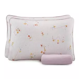 Jogo De Cama Casal Mundo Kids Malha<BR>- Lilás<BR>- 138x188x30cm<BR>3 Peças<BR>- Altenburg