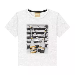 Camiseta Estampada<BR>- Cinza Claro<BR>- Milon
