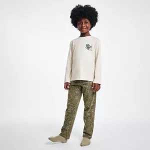 Pijama Manga Longa Bichinho<BR>- Verde<BR>- Hering Kids