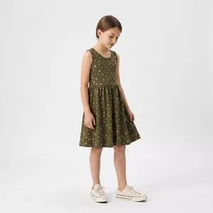 Vestido Bichinho<BR>- Verde Militar<BR>- Hering Kids