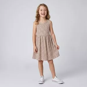 Vestido Animal Print<BR>- Off White<BR>- Hering Kids