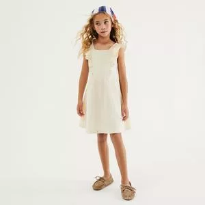 Vestido Feminino Solto Liso<br /> - Bege Claro<br /> - Hering Kids