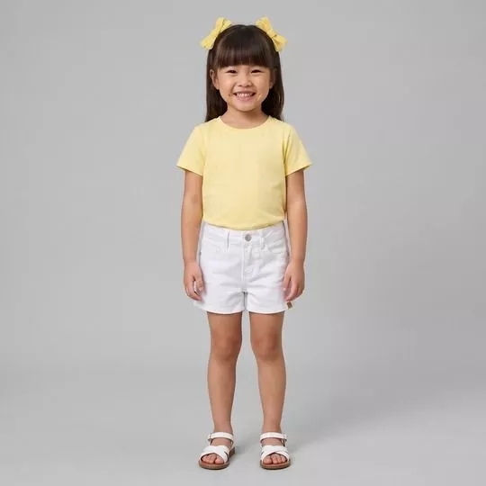 Blusa Manga Curta Decote Redondo - Amarelo - Malwee Kids