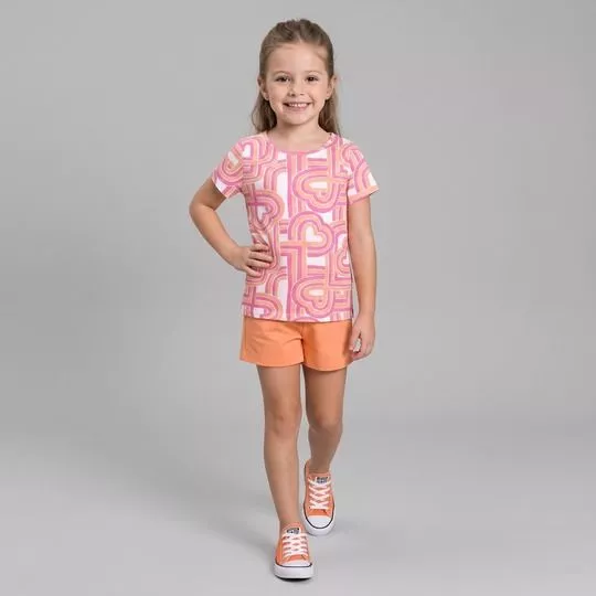 Blusa Coração - Rosa - Malwee Kids