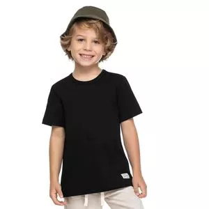 Camiseta Com Tag<BR>- Preta<BR>- Trick Nick