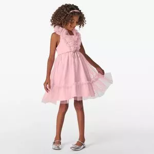 Vestido Princesa Sem Estampa<BR>- Rosa Claro<BR>- Trick Nick