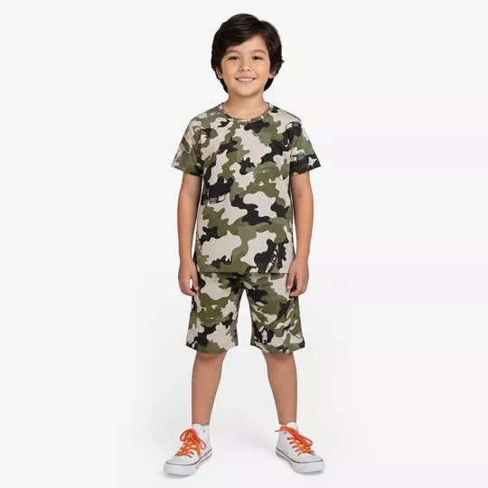 Pijama Camuflado - Verde Militar - Rovi Kids