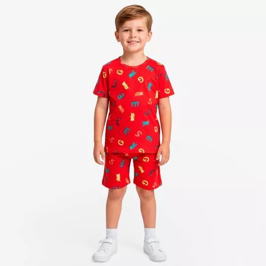 Pijama De Algodão- Vermelho- Select