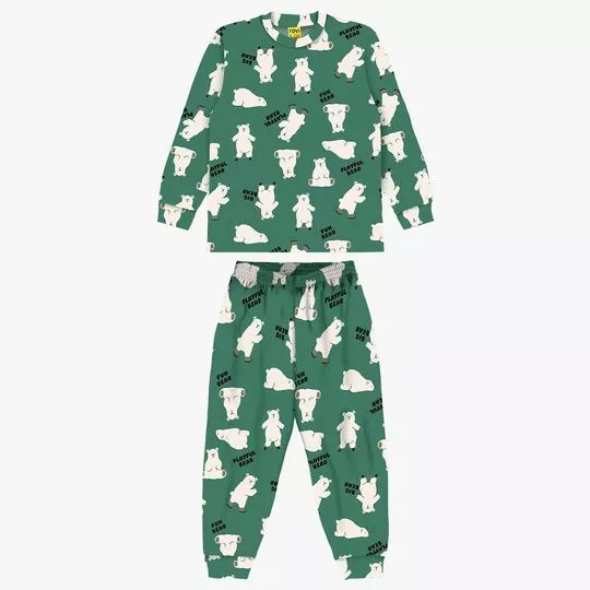 Pijama Estampado- Verde- Rovi Kids