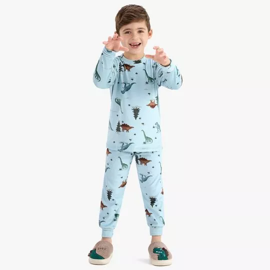 Pijama Modelagem Funcional Personagens- Azul Claro- Rovi Kids