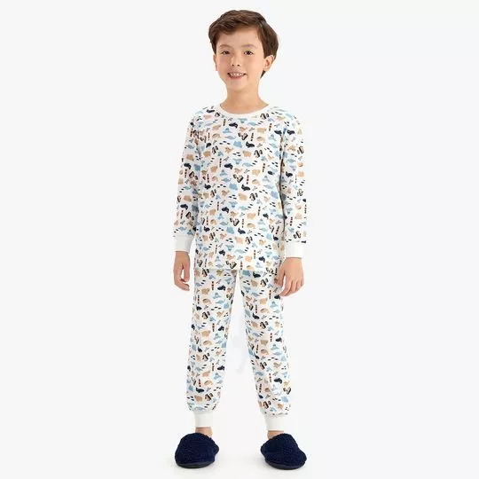 Pijama Personagens- Branca- Rovi Kids