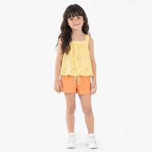 Short Em Algodão Rovi Kids<BR>- Laranja<BR>- Rovi Kids