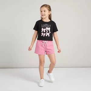 Short Em Algodão Rovi Kids<BR>- Rosa<BR>- 1Pç<BR>- Rovi Kids
