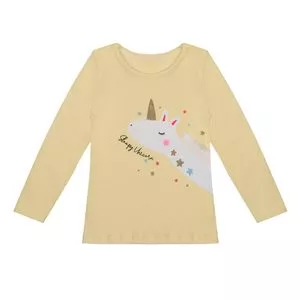 Blusa Unicórnio<br /> - Amarelo Claro & Branca<br /> - Especiais