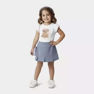 Baby Look Cotton Bichinho<BR>- Branco<BR>- Glinny