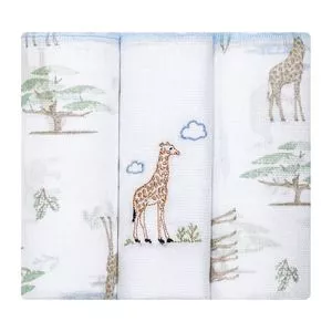 Kit De Fraldas Animais<BR> - Branco & Marrom<BR> - 3Pçs<BR> -  Papi