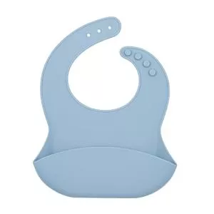 Babador De Silicone Papi Baby<BR> - Azul<BR> - 1Pç<BR> -  Papi