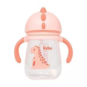 Copo Com Alça Dino<BR>- Incolor & Rosa Claro<BR>- 240ml