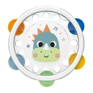 Pandeiro Buba Zoo Dino<BR>- Branco & Verde<BR>- 16cm