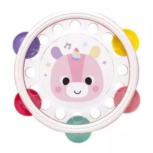 Pandeiro Buba Zoo Unicórnio<BR>- Branco & Rosa<BR>- 16cm