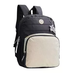 Mochila De Costa Mormaii Matelassê Com Glitter E Chaveiro<BR>- Preto<BR>Grande<BR>- Mormaii