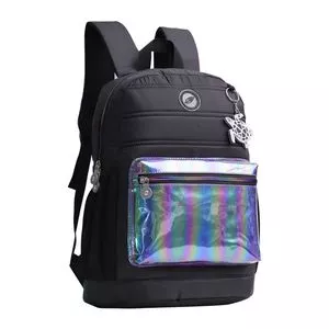 Mochila De Costa Mormaii Holográfica<BR>- Preto<BR>Grande<BR>- Mormaii