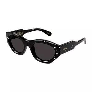 Óculos De Sol Gatinho Feminino<BR>- Preto<BR>- Chloé