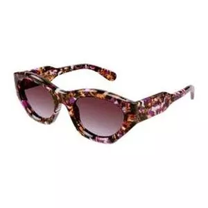 Óculos De Sol Geométrico Feminino<BR>- Marrom Escuro<BR>- Chloé