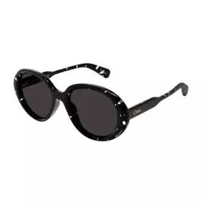 Óculos De Sol Redondo Feminino<BR>- Preto<BR>- Chloé
