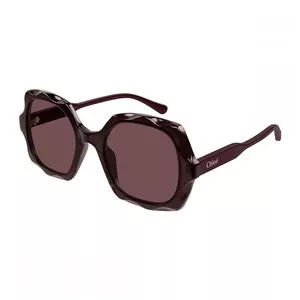 Óculos De Sol Hexagonal Feminino<BR>- Roxo<BR>- Chloé