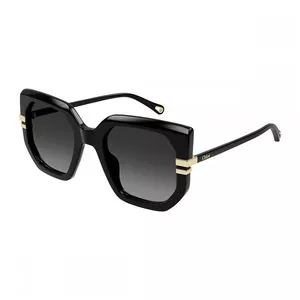 Óculos De Sol Quadrado<BR>- Preto<BR>- Chloé