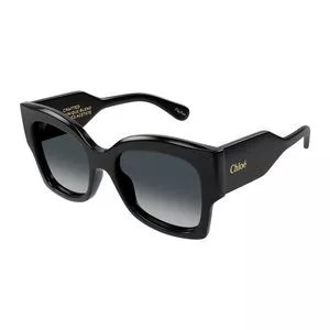 Óculos De Sol Arredondado<BR>- Preto<BR>- Chloé