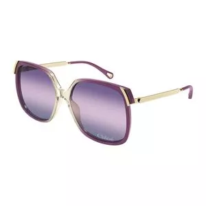 Óculos De Sol Quadrado<BR>- Roxo<BR>- Chloé
