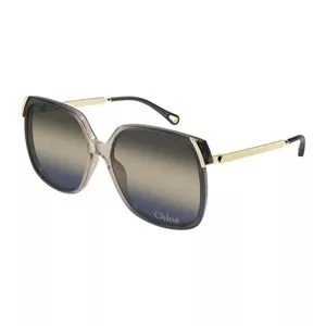 Óculos De Sol Quadrado Feminino<BR>- Cinza<BR>- Chloé