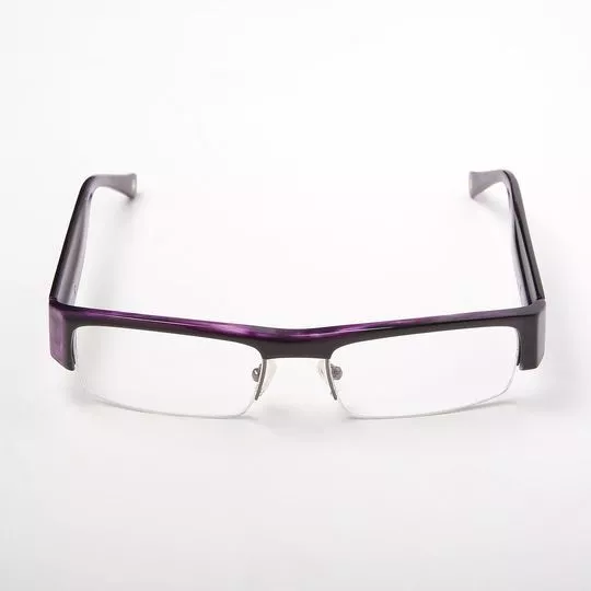 Armação Retangular Para Óculos De Grau - Roxo Escuro - Carmim