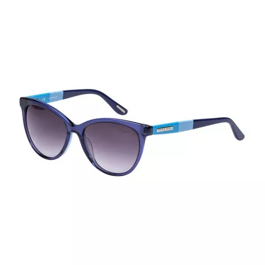 Óculos De Sol Arredondado Feminino - Azul - Victor Hugo