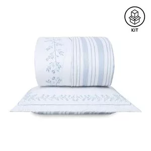 Jogo De Edredom Encanto Casal Dupla Face Poliéster<BR>- Verde Oliva -<BR>220x240cm<BR>3pçs<BR>- Lavive