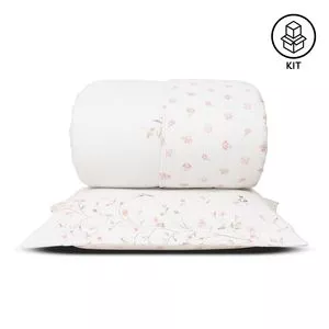 Jogo De Edredom Encanto Queen Poliéster Dupla Face<BR>- Branco<BR>- 240x260cm<BR>- 3 Peças<BR>- Lavive
