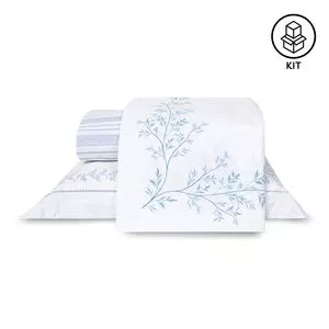 Jogo De Cama Encanto Casal Poliéster<BR>- Verde Oliva <BR>- 245x220cm<BR>4pçs <BR>- Lavive