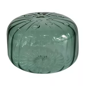 Vaso Com Vazado<BR>- Verde<BR>- 9xØ13,5cm<BR>- Btc Decor