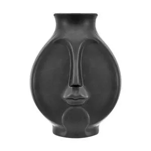 Vaso Rosto<BR>- Preto<BR>- 14x10x10cm<BR>- Btc Decor