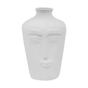 Vaso Rosto<BR>- Branco<BR>- 17x10x10cm<BR>- Btc Decor
