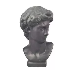 Escultura Decorativa Em Relevo<BR>- Cinza Escuro<BR>- 29,5x17,5x16,5cm<BR>- Btc Decor