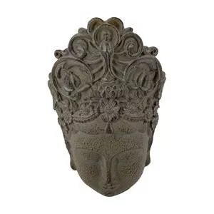 Escultura Decorativa Em Relevo<BR>- Cinza Escuro<BR>- 24x14x14cm<BR>- Btc Decor
