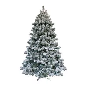 Árvore De Natal Decorativa Alaska<BR>- Verde Escuro & Branca<BR>- 240xØ102,2cm