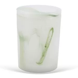 Pote Decorativo Vidro AH0644<br /> - Branco<br /> - 13,5x10x10cm<br /> - BTC Decor